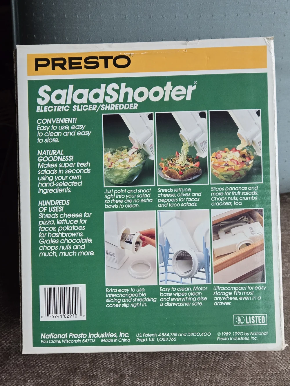 PRESTO Salad-Shooter Electric Slicer-Shredder - White - Picture 3 of 5